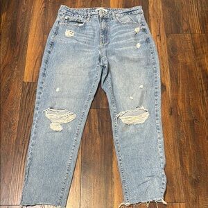 Women's Distressed Blue Jeans